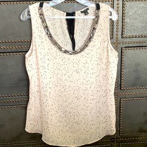 Ann Taylor Jeweled  Scoop Neck Tank size M